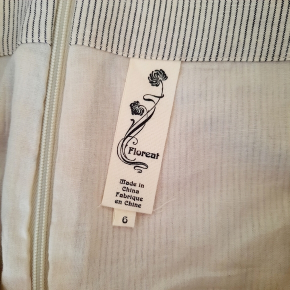 Vintage Anthropologie Floreat linen blend embroidered skirt 6 - Picture 6 of 10